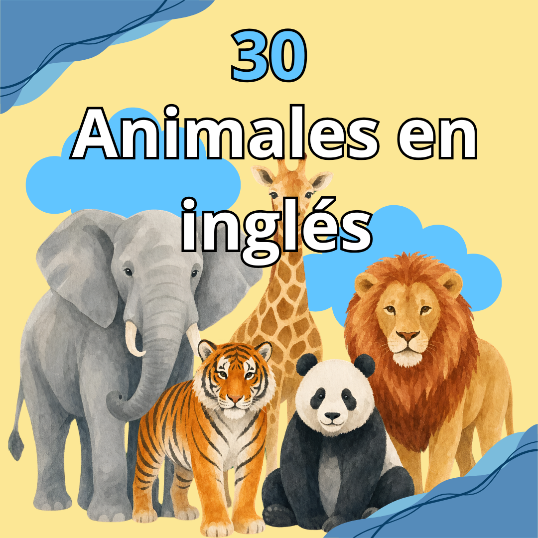30 flashcard de animales en inglés